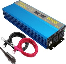 800W Pure Sine Wave Power Inverter For Cars Peak 1600 Watt Dc 12V To 110V Ac - $94.99