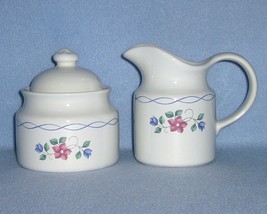 Pfaltzgraff Bonnie Brae Creamer and Sugar Bowl with Lid - $14.99