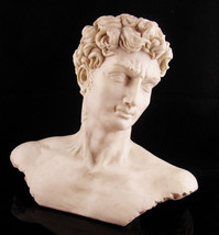 Vintage Nude bust / David statue / 11&quot; Male sculpture / erotic Gay art / Head bu - £87.92 GBP