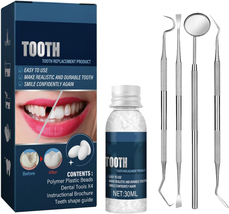 Tooth Repair Kit,4Pcs Dental Tools,1Pcs 30Ml Dental Repair Denture Repair Beads, - £19.91 GBP