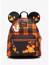 Loungefly Disney Halloween Plaid Mickey Mouse Ears Mini Backpack - £67.93 GBP