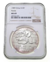 1989 China S10Y Silver Panda Graded by NGC as MS-69 - €141,64 EUR