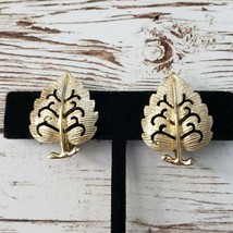 Vintage Clip On Earrings - Ornate Design Leaf Statement Earrings - £9.58 GBP
