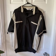 Classics By Palmland Men’s Large Polo Shirt Short Sleeve Black Elastic Waist VTG - £10.50 GBP