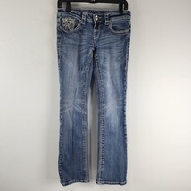 Grace in LA Embroidered Bootcut Blue Denim Jeans Women&#39;s Size 26 (Measur... - £11.60 GBP