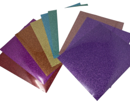 Craftables Glitter Heat Transfer Vinyl for Tee Shirt Iron-On Lot of 11 - £17.73 GBP