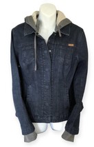 MENS XL GUESS Hooded Jeans Jacket Work Wear removeable hood - £22.34 GBP