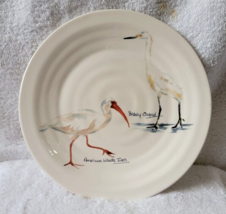 PIER 1 Salad Plate SNOWY EGRET AMERICAN WHITE IBIS Ironstone 8.75&quot; - £11.78 GBP