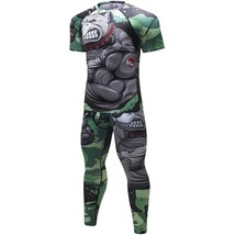  New Men&#39;s trauit 3D Prints Tight Skin Compression  Suit Men MMA Rashguard Body  - £94.76 GBP