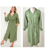 Old Navy Sage Green Long Sleeve Waist Defined Midi Dress Size XS Shirt D... - $33.76