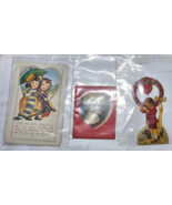 Lot of 3 Vintage Valentine Cards Used Written on Back scrapbook grannycore - $13.71 CAD