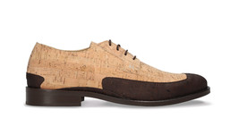 Chaussures véganes homme derby en liège naturel habillé avec couche fonc... - $138.05