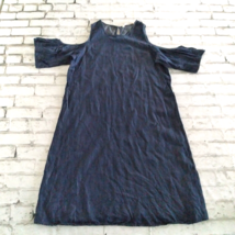 Given Kale Dress Womens XS Blue Chambray Cold Shoulder Lyocell Scoop Shift - $21.95