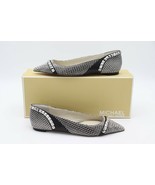 NIB MICHAEL Michael Kors Black White Studded Ella Flats 7 New - $98.00