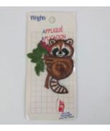 New Vintage Wrights Fashionable Applique Raccoon 2.5&quot; x 2.25&quot; Patch Sealed - $5.81