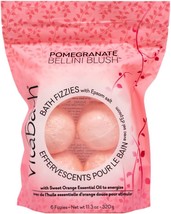 Vitabath Pomegranate Bellini Blush Bath Fizzies with Epsom Salt Relax Nourish Un - $27.99