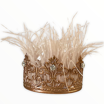 Glamorous Ostrich Feather Pet Crown by Zsa Zsa - £47.08 GBP