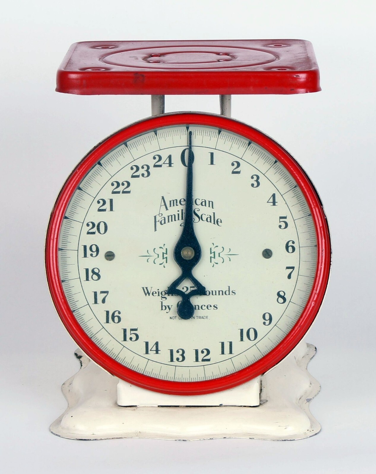 Vintage Red/White American Family Scale Co. 25 lbs Household scale Item image 2