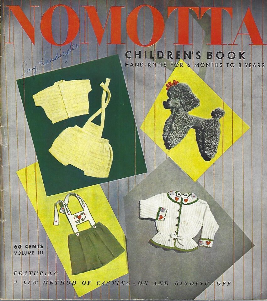 1952 Nomotta Children's Hand-knits ~ vintage KNITTING patterns ~ 1950s poodle - $29.65