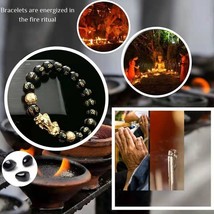 Pure copper Pixiu Feng Shui Gift Obsidian Bracelet for man and women Handmade go - £26.89 GBP