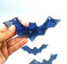 3Pc 6in Handmade Ceramic Bat Ornament For Wall Decor, Halloween Decorati... - £46.68 GBP