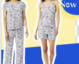 Lucky Brand Ladies&#39; 4 piece Pajama Set, GREY, MEDIUM or SMALL pick one - $30.68