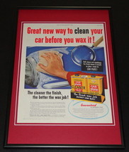 1953 Johnson&#39;s Car Plate Cleaner Framed ORIGINAL 12x18 Vintage Advertise... - $59.39