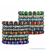 Evil Eye 10mm Turkish Nazar Greek Hamsa Kabbalah Beaded Stretch Bracelet... - £7.98 GBP