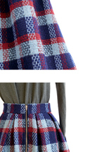 Winter RED PLAID Midi Skirt Women Custom Plus Size Woolen Plaid Skirts image 13