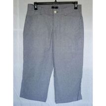 Riders by Lee Blue strip Stretch Capri Pants Cotton Blend Elastic Waist ... - $12.82