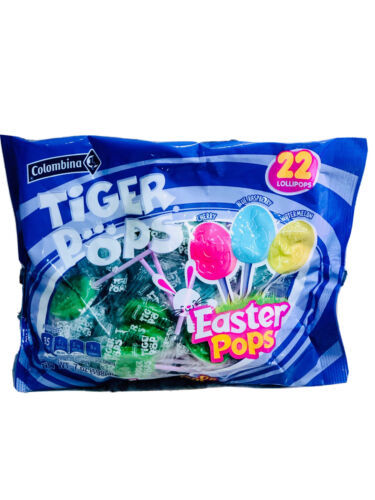 Colombina-Tiger Easter Blueberry/Cherry/Watermelon 22 Lollipops. 7oz/198gm. - $14.73