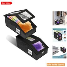 2 Piece Stylish Hat Organizer with Built-In Handle - Modern Design for 3... - $43.51