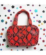 Ipsy Glam Bag Bailey Sarian Red/Black Faux Snakeskin Makeup Bag NWOT - $34.64