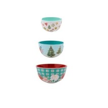 Pioneer Woman ~ Set of Three (3) ~ Melamine ~ Measuring Bowls ~ WISHFUL WINTER - £14.94 GBP