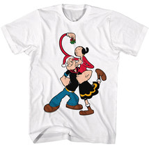 Popeye Mistletoe Kiss Men&#39;s T Shirt Christmas Sailorman Olive Oyl Lovers - £19.35 GBP+