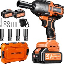 Cordless Impact Wrench, 900Ft-Lbs (1200N.M) 1/2&quot; Brushless Impact Gun, 2... - $155.98