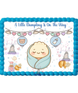 Little Dumpling on the Way Edible Image Baby Shower Cake Topper Frosting... - $16.14+