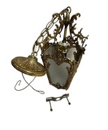 Vtg USA Made Brass Ceiling Light Fixture Hollywood Regency French Rococo - $135.00