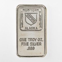 1982 Oxford Mint Ny, Ind, Fla, Ak 1 Oz. Silver Bar - £51.41 GBP