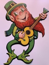 Beistle St. Patricks Leprechaun Decoration Die Cut Guitar Cardboard Paper - $24.74