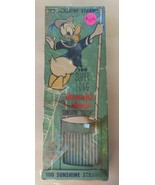 Vintage Walt Disney Donald Duck Mickey Mouse 100 Sunshine Straws Green - £25.87 GBP