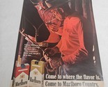 Come to Marlboro Country Come to Where the Flavor Is Cowboy Vtg Print Ad... - £8.57 GBP