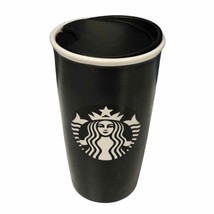 Starbucks 2016 Black ceramic Travel Coffee Mug with Lid - $26.93