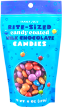 Trader Joe&#39;s Bite Sized Candy Coated Milk Chocolate Candies 6oz 11/2023 - £9.74 GBP