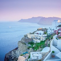 Santorini 40&quot; x 40&quot; Print On Canvas Painting Wall Art for Wall Décor (Fr... - $24.45