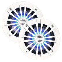 2X Enrock 6.5&quot; Weather-Resistant 2-Way 180W White Led Speakers (Pair) - £79.92 GBP