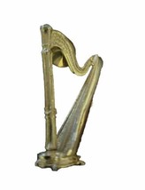 Vintage Gold Tone Large Orchestra Harp Ladies Brooch vtd - £15.10 GBP