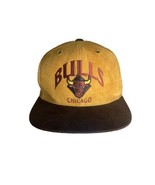 Rear Mitchell &amp; Ness Hat/Cap SnapBack Chicago Bulls Tan/Brown Suede Like... - £15.12 GBP