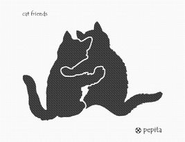 Pepita needlepoint canvas: Cat Friends, 10&quot; x 7&quot; - $50.00+