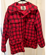 Vintage WOOLRICH Red Black Buffalo Plaid Wool Jacket Size 44 Duck Huntin... - £74.35 GBP